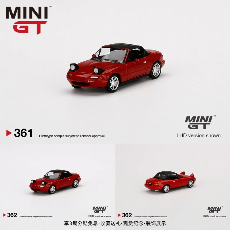 MINI GT 1:64 MAZDA MX-5Eunos Miata NA #362 361 Die-cast alloy car model  toys gift ornaments