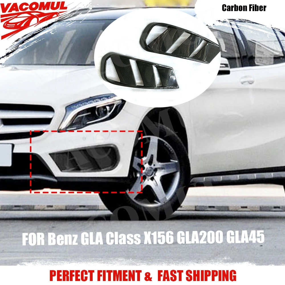 

Передний бампер VACOMUL из углеродного волокна, накладка на вентиляционное отверстие для Benz GLA Class X156 GLA200 GLA260 GLA45 2014-16, сетчатая рамка для лампы