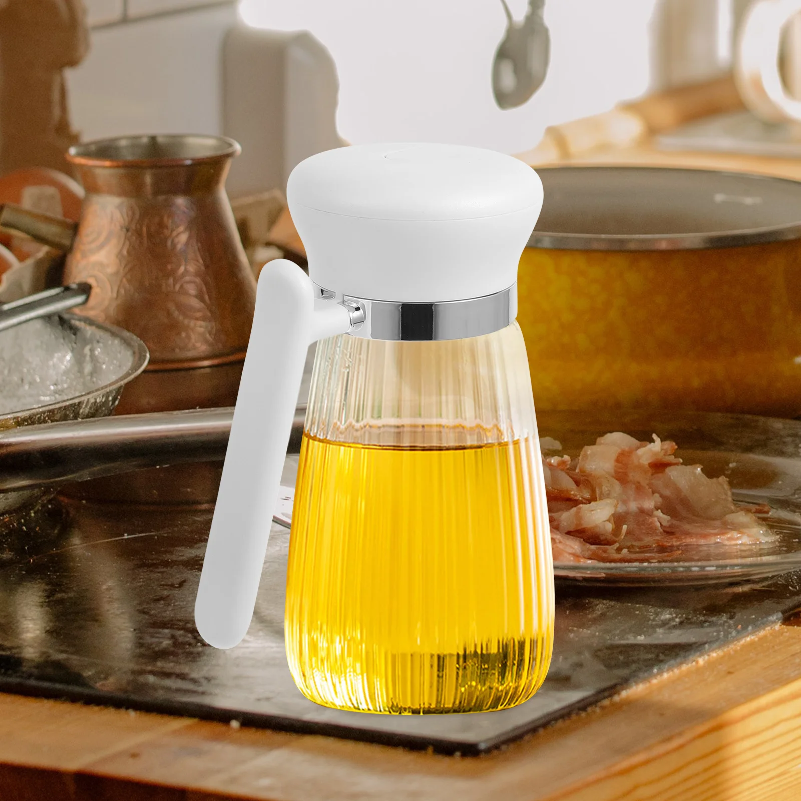 

Glass Oil Bottle Dispenser Kitchen Transparent Oil Container Heat-Resistant Anti-Leak Soy Sauce Vinegar Dispenser