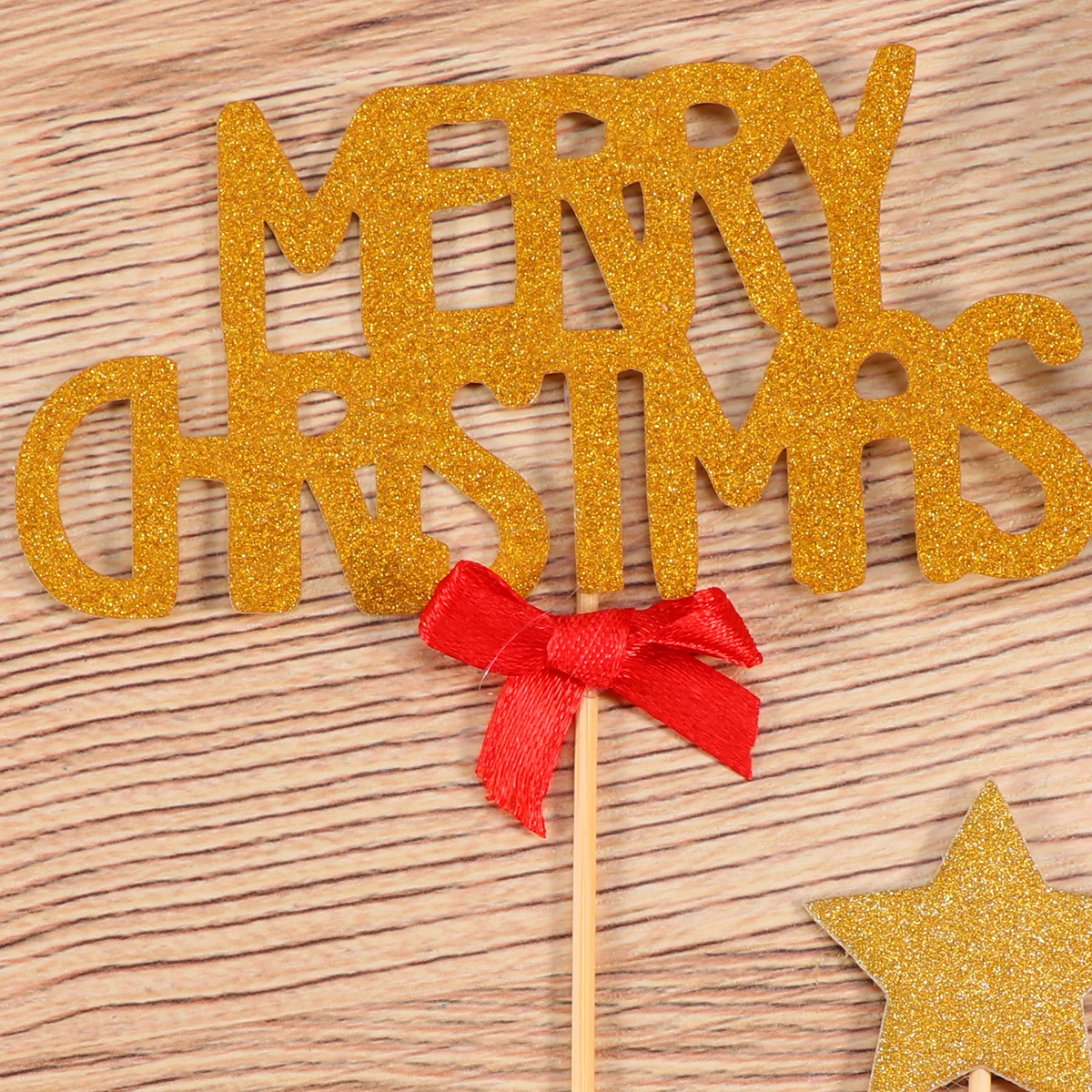 

4pcs Christmas Cake Decorations Merry Christmas Tree Toppers Colorful Food Picks Party Cake Cupcake Scenic Holiday Theme Decor