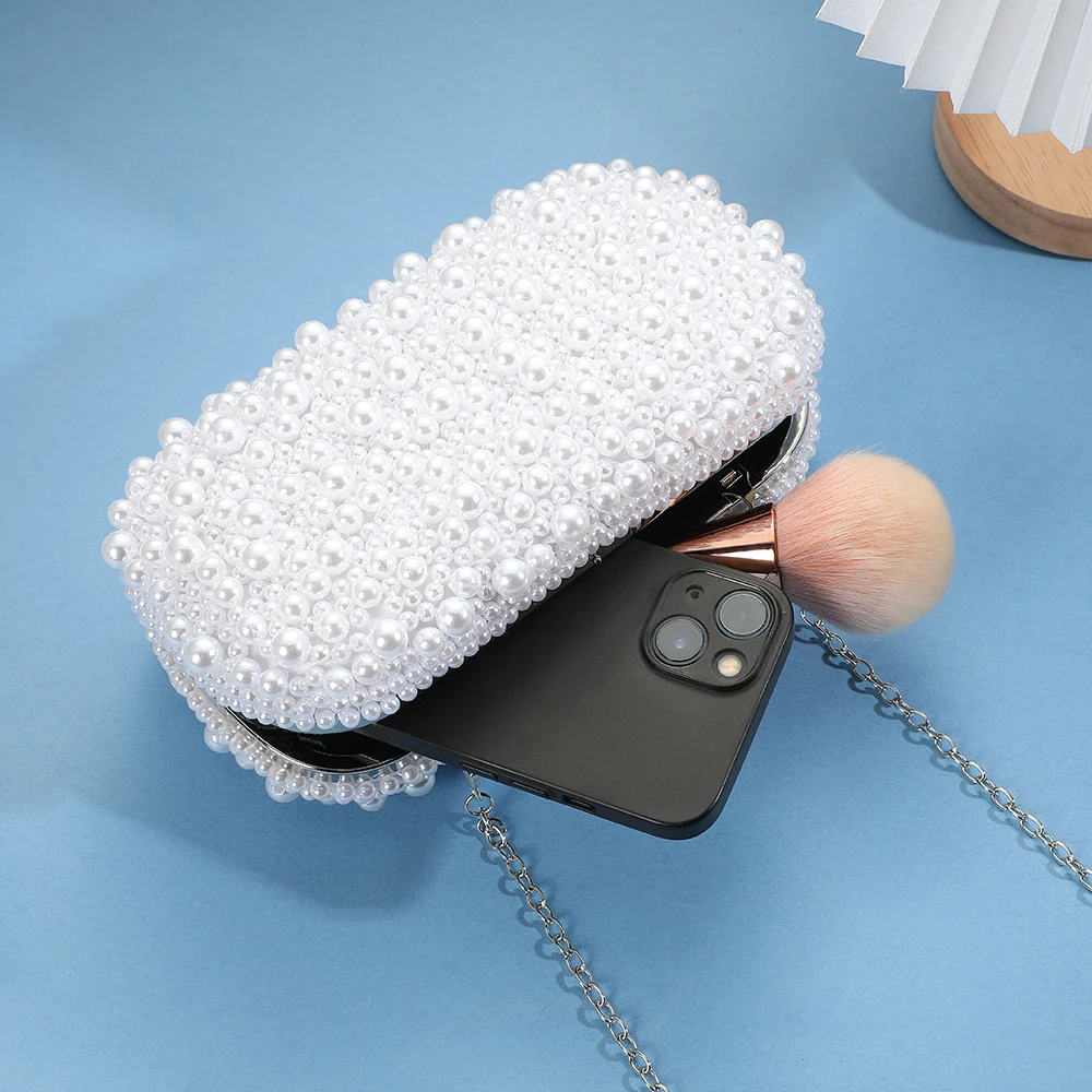 Handcrafted Pearl Evening Bag High-End Versatile Wedding Banquet Gift Hand-Held Bag for Cheongsam And Evening Dresses image 6