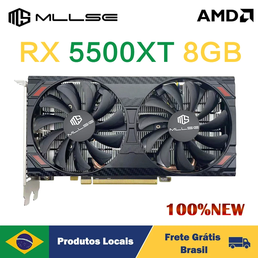 Karta graficzna MLLSE RX 5500xt 8gb Placa De Video Gaming 7NM 128bit GDDR6 8Pin PCI Express 4.0 x 8 1717MHz DP*3 Desktop Brazil