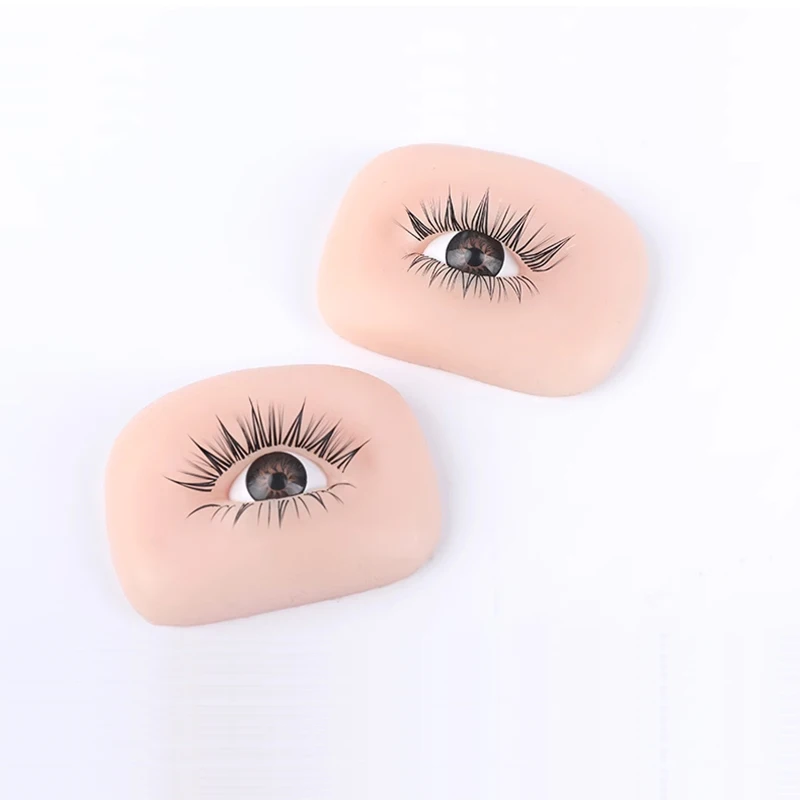 2pcs eye modle 5D Textured Bionic Silicone Tattoo Eyebrow And Eye Module Stereoscopic Eye Makeup Training Practice eyelash