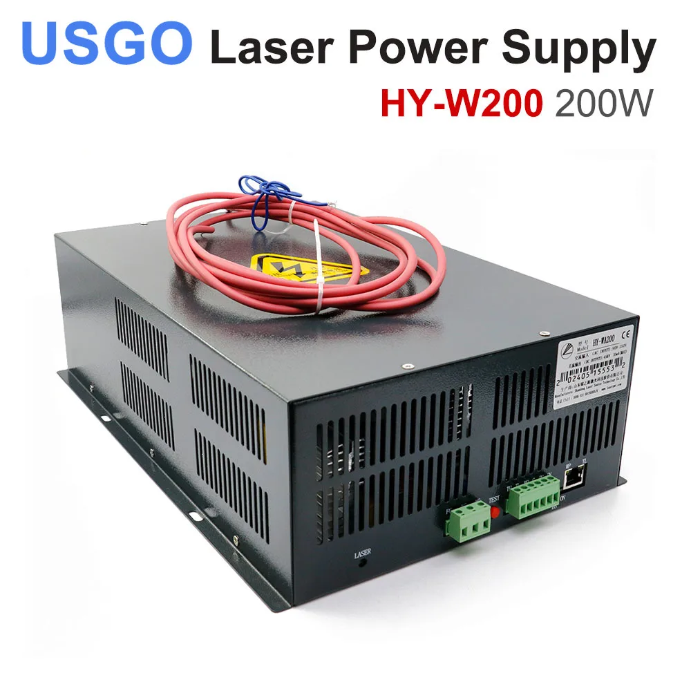 

USGO 200W CO2 Laser Power Supply HY-W200 for 180W-200W CO2 Laser Engraving Cutting Machine