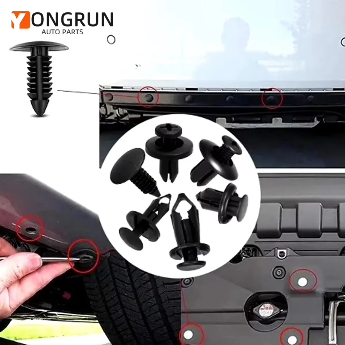 190 Stücke Auto Retainer Clips 6 Größen Befestigungen Automotive Kunststoff Clips Kit Auto Trim Panel Clip Mixed Auto Karosserie Stoßstange niet