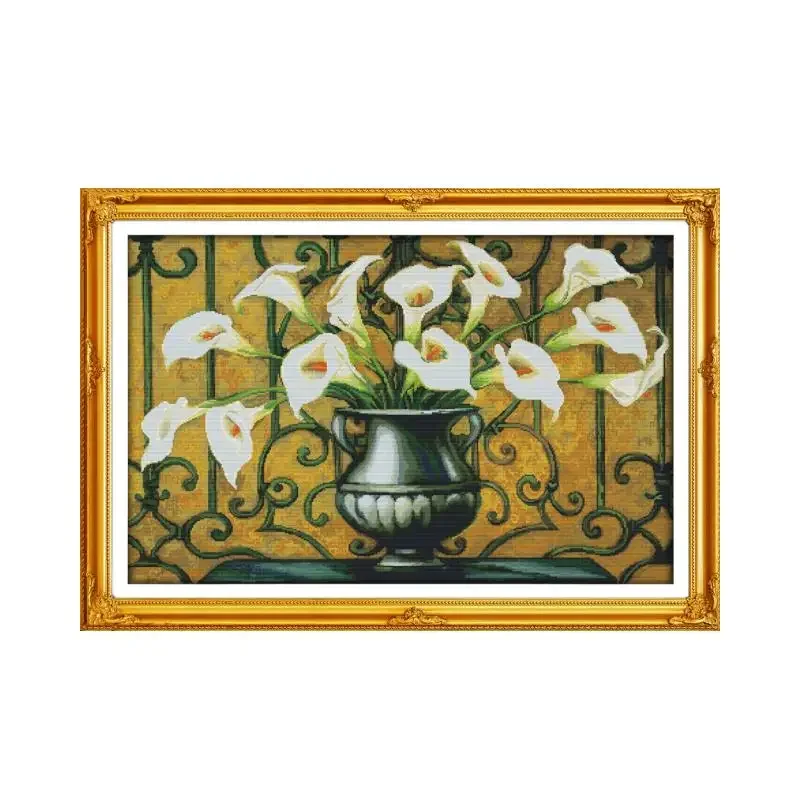 Calla 4 cross stitch kit aida 14ct 11ct count printed canvas stitches embroidery DIY handmade needlework