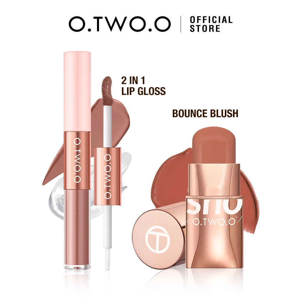 O.TWO.O 2pcs Lipstick Lip Coat Gloss Matte Velvet Lip Tint Glaze High Pigment Waterproof Long Lasting Lipstick Cosmetics Makeup