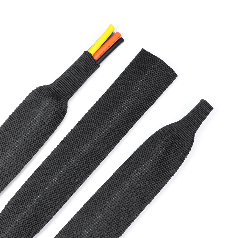 1/5/10m Kabelschlauch PET Geflochtener Schrumpfschlauch 4mm - 100mm Isoliert Flammhemmend Auto-Kabelummantelung Leitungsorganisator – Detail 7