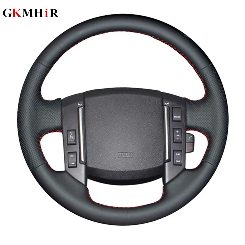 GKMHiR DIY Artificial Leather Black Car Steering Wheel Cover for Land Rover Freelander 2 2007 2008 2009 2010 2011 2012-2018