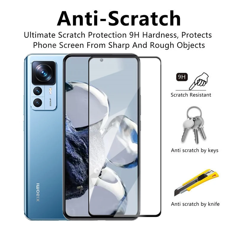 For Xiaomi 12T Pro Glass Xiaomi 12T Tempered Glass 2.5D Full Cover Glue Screen Protector Xiaomi 12 T 12T Pro Lens Film 6.67 Inch