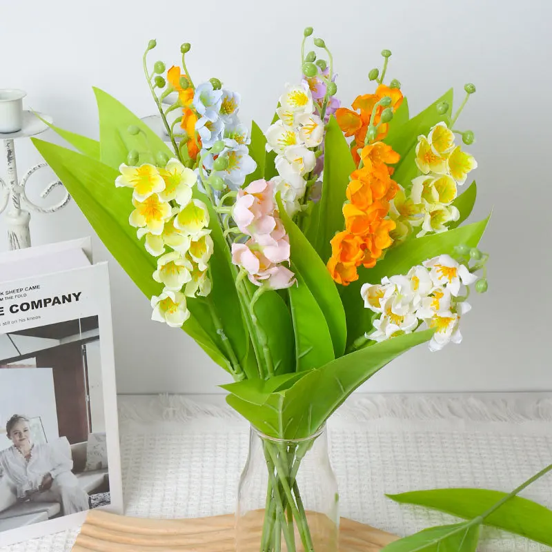 

5pc 39cm Simulation Bells Flower Fake Flower Decoration Living Room Flower Flower Arrangement Simulation Wind Lily Of The Valley