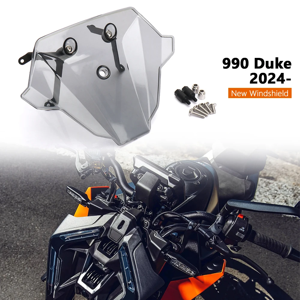 

Motorcycle Windshield For 990 Duke 990Duke DUKE 990 2024 2025 Wind Deflector Visor Screen Bracket Kit