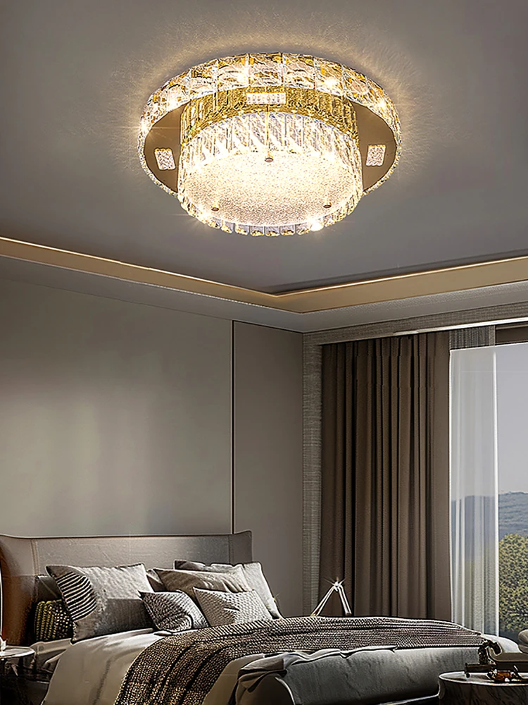 

Embossed Crystal Watery Glass Ceiling Lamp Big Home Decor Ceiling Chandelier Large 2024 Led Golden Light Fixture For Living Room