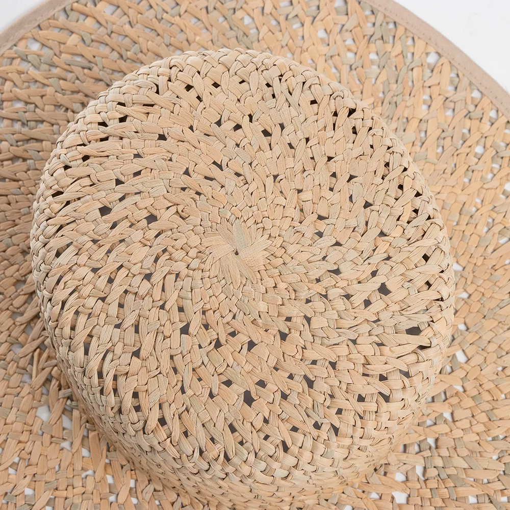 USPOP Spring Summer Breathable Sun Hat New Fashion Wide Brim Natural Grass Hand-woven Hollow Straw Hat