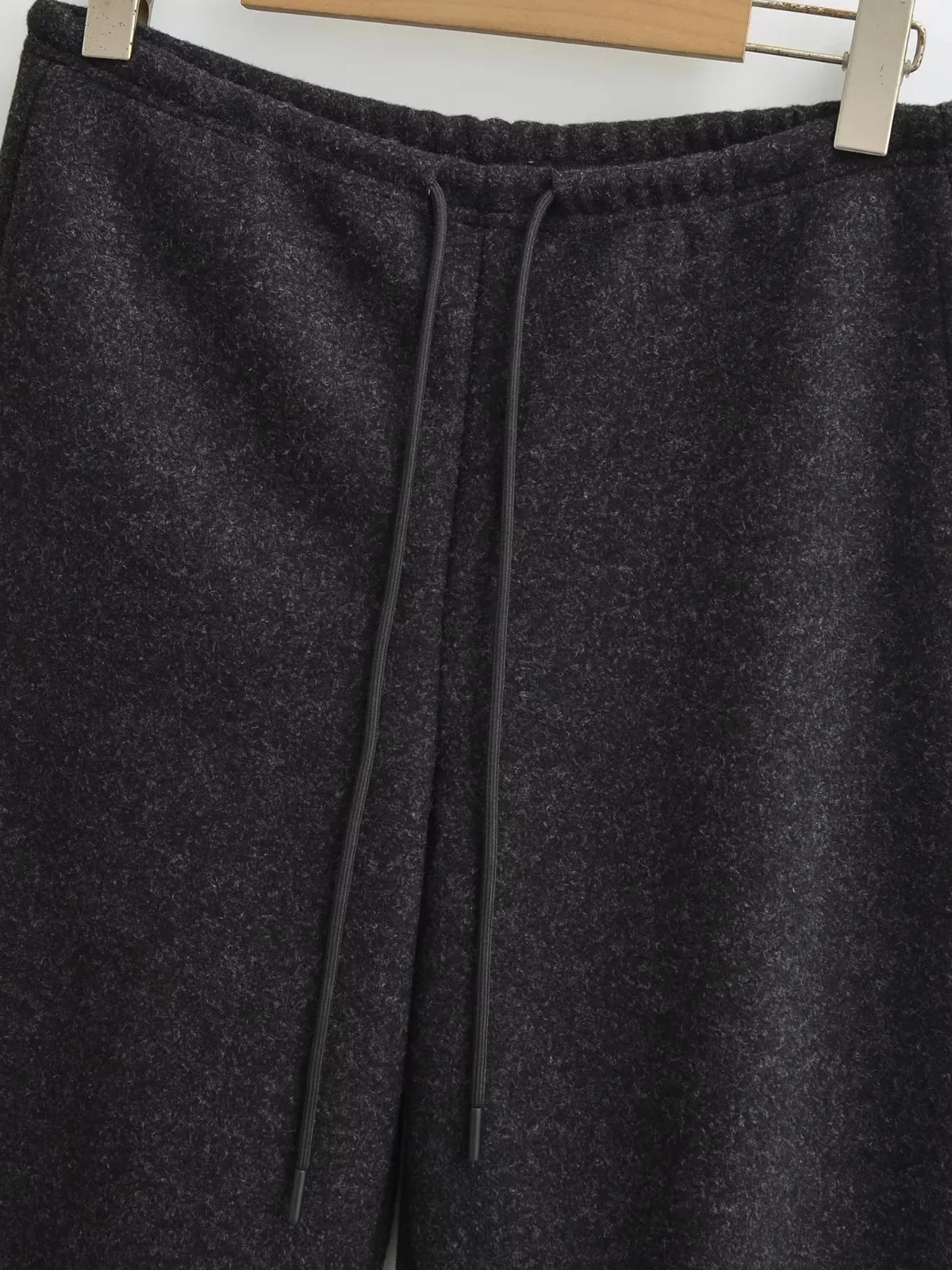 خريف شتاء جديد Sle حصيرة Dstring الصوف بنطال ذو قصة أرجل واسعة المرأة فضفاضة التخسيس سراويل تقليدية سكين السراويل #3