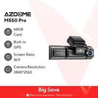 Upgrade AZDOME M550 Pro Car DVR Dash Cam 4K 5.8Ghz WiFi 2/3 Cameras Front/Cabin/Rear Cam GPS Night Vision Parking Monitor داش كا