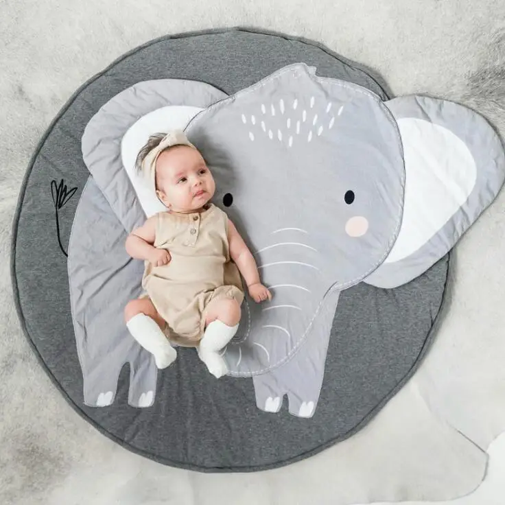 Nieuwe Katoenen Ronde Driedimensionale Dieren Tapijt Game Deken Baby Kruipmat Baby Kruipmat Game House Decoratie