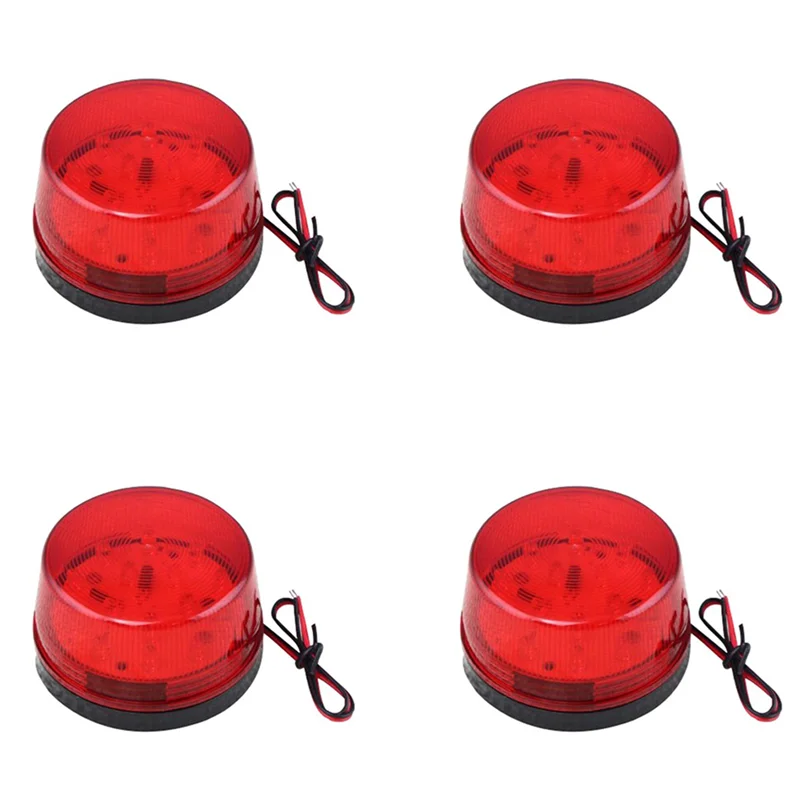 B44C 4X 12V Alarm Led Flashing Strobe Light For Home Security Alarm System Red