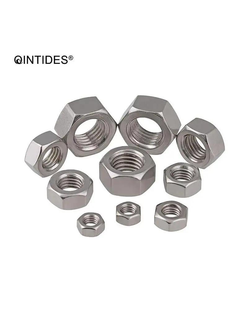 QINTIDES M1 - M10 Sechskantmuttern mit metrischen Schraubgewinde 304 Edelstahl Sechskantmuttern M1,6 M2 M2,5 M3 M3,5 M4 M5 M6 M8 M10 Mutter