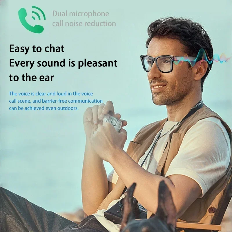 HIWEGO نظارات ذكية جديدة 8MP HD كاميرا AI نظارات صور تسجيل الفيديو مقاوم للماء نظارات كاميرا صغيرة مضادة للزرقاء للرجل والنساء