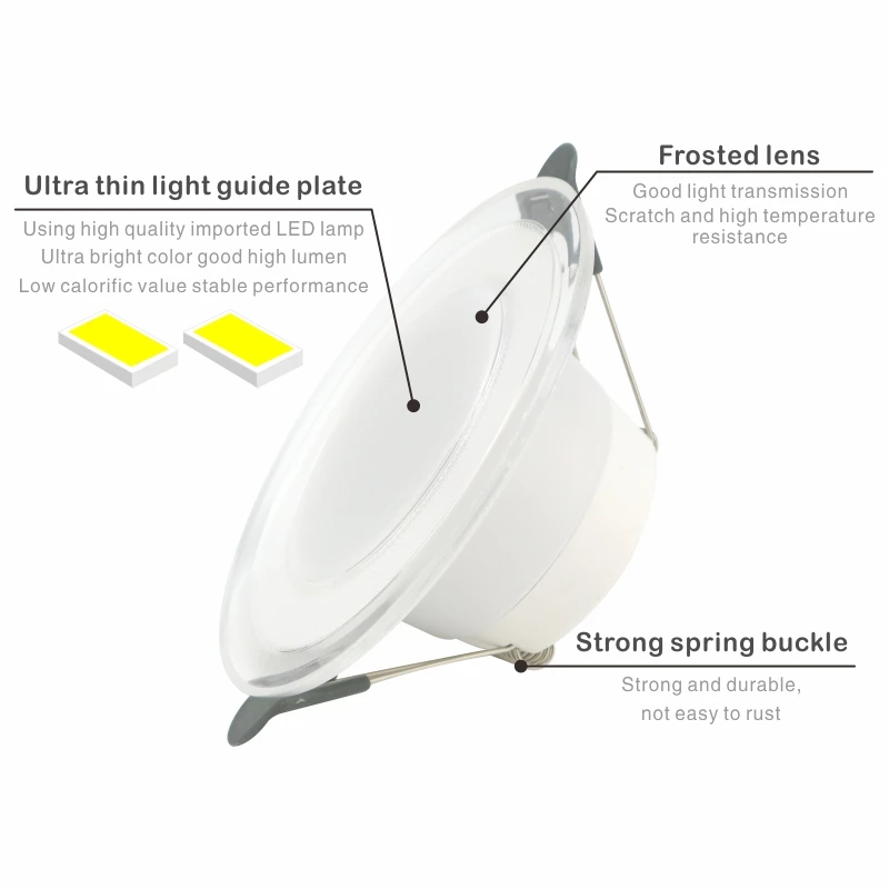 Lámpara LED descendente de 6W, foco empotrado de 220V, Panel de luz redondo, 3 colores, iluminación interior cambiable, 10 unids/lote