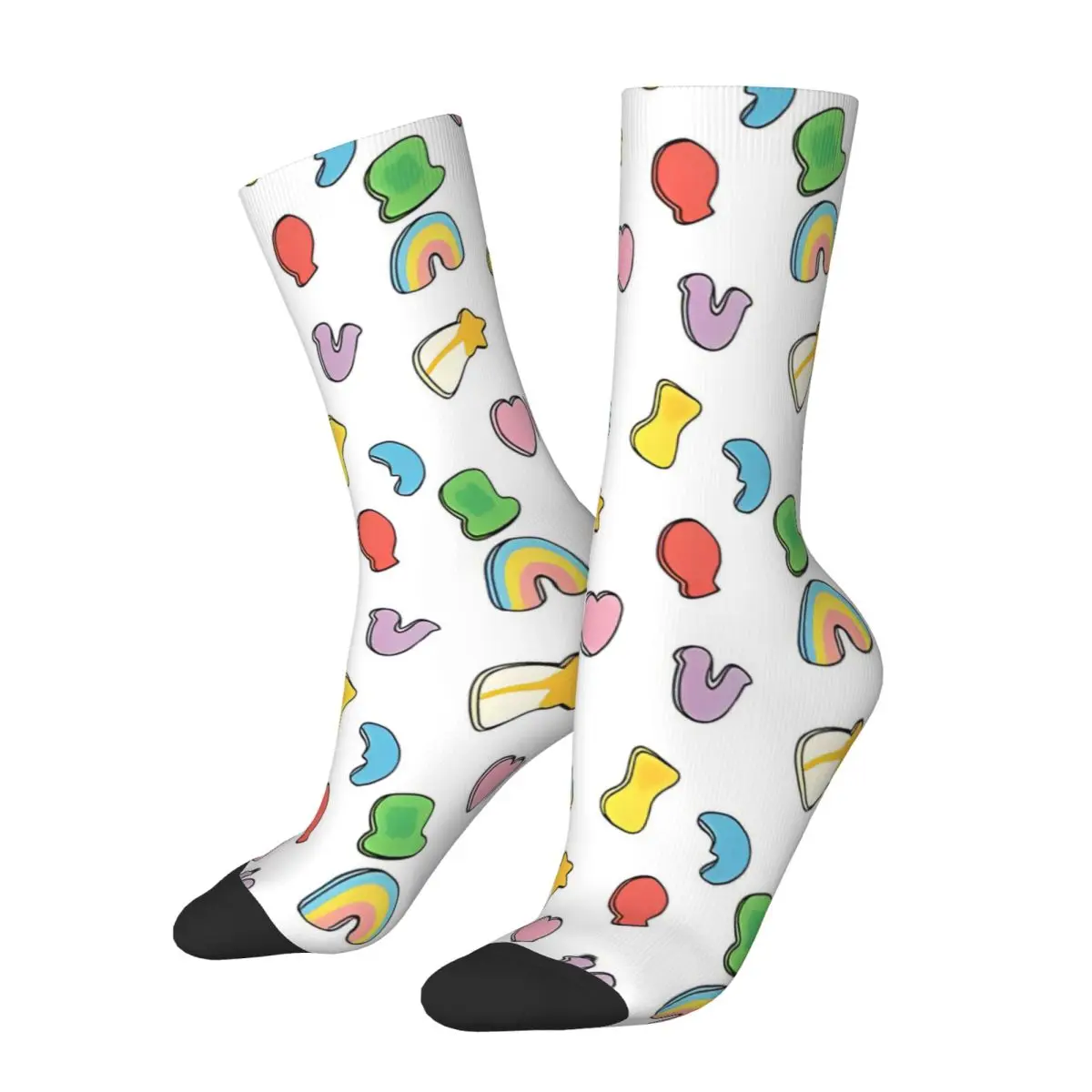 Winter Warm Crazy Design Women Men Lucky Charms Cereal Breakfast Childhood Socks Sweet Rainbow Breathable Football Socks