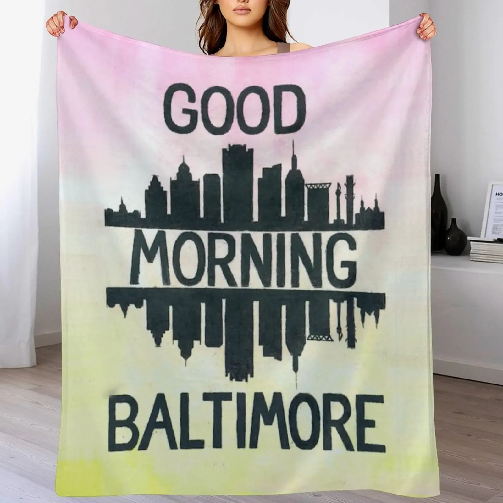 Laca para el cabello: ¡Buen días Baltimore! Manta para lanzar, suave, turística, grandes regalos de Navidad, mantas de regalo divertidas