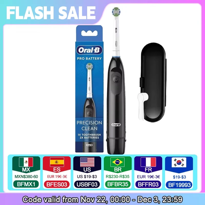 Oral B Pro Advantage Battery Power Toothbrush DB5010 Rotation Adult Electric Toothbrush With Brush Box And Brush Heads Cap