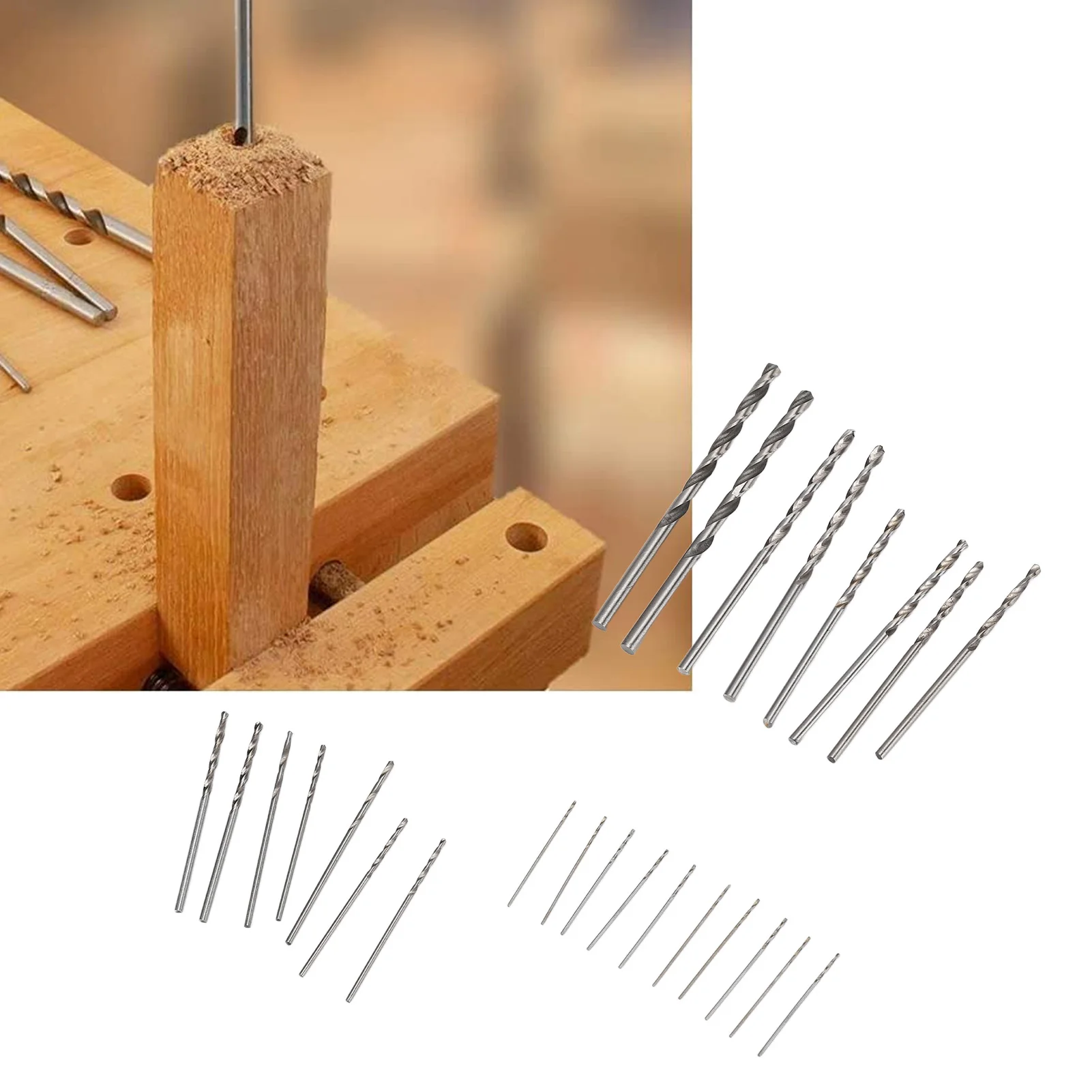 25Pcs Micro Twist Drill Bits Set HSS Straight Shank Mini Drill 0.5‑3mm for Jewelry Watch PCB DIY Craft Making Tools