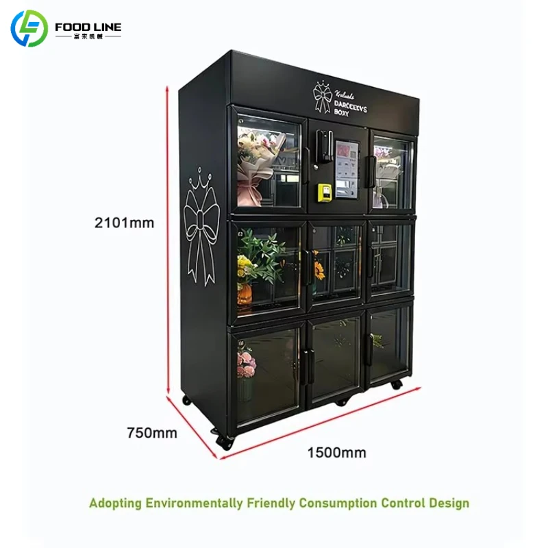 Smart Flower Vending Machine 24 H Self-service Temperature and Humidity Control Flower Vending Machine Customized