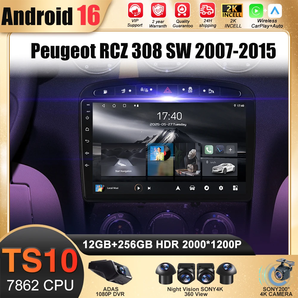 

Car Radio Android For Peugeot RCZ 308 SW 2007 - 2015 408 2012 - 2020 Multimedia GPS Navigation Wireless Carplay DSP No 2din Auto