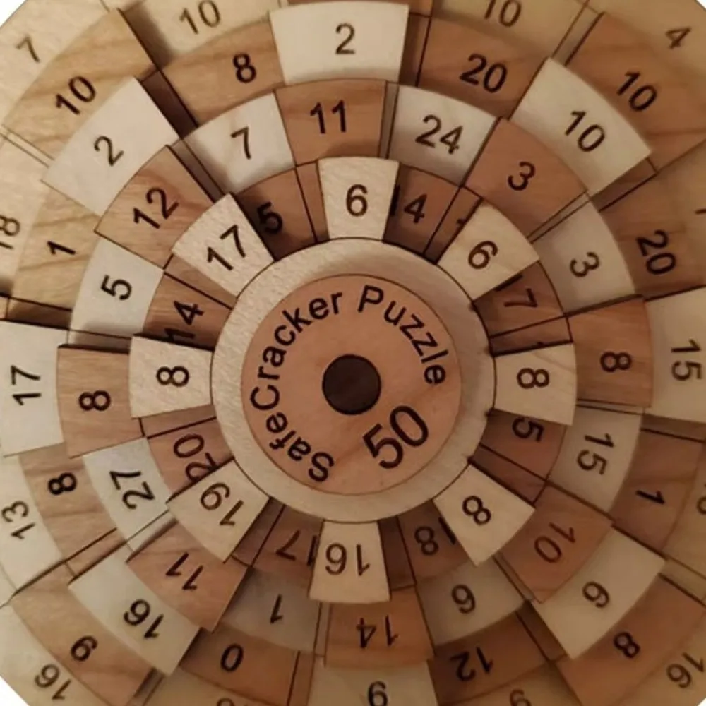 Round Turntable Number Puzzle Classic Number Difficult Math Game Wooden Puzzle Wooden Digital Creative Design Brain Teaser