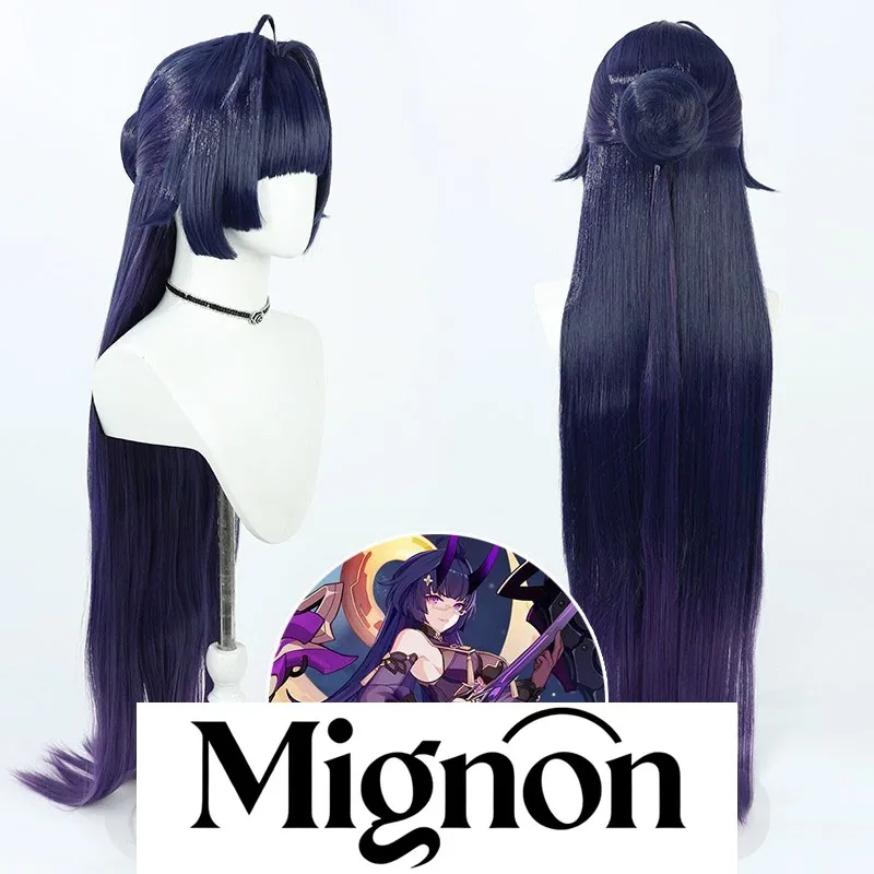 

Honkai Impact 3 Raiden Mei Herrscher of Thunder cosplay wig detachable buns silicone scalp Halloween gift