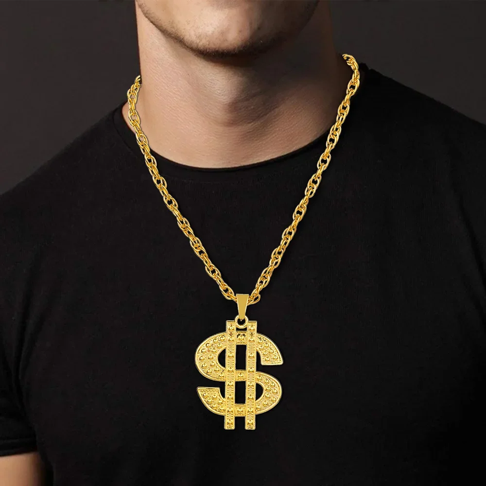 Mode 18K Gouden Vergulde Hiphop Rock Ketting Roestvrij Staal Us Dollar Geldbord Hanger Heren Vrouwen Sieraden Cadeau