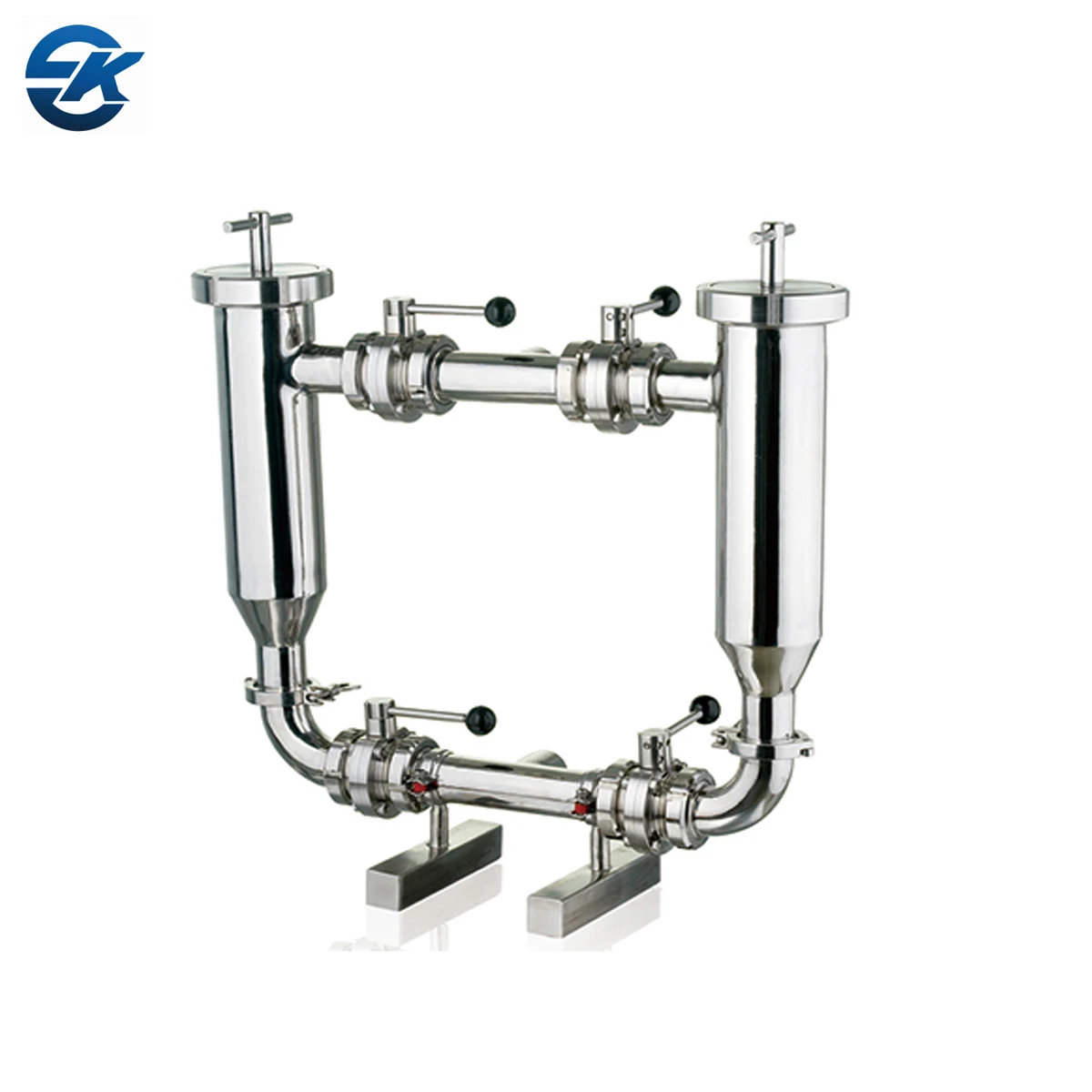 Complete Set Chemical Industry Filter 0.1um Liquid Gas Stainless Steel Tank Vessel Sanitary Duplex Filter