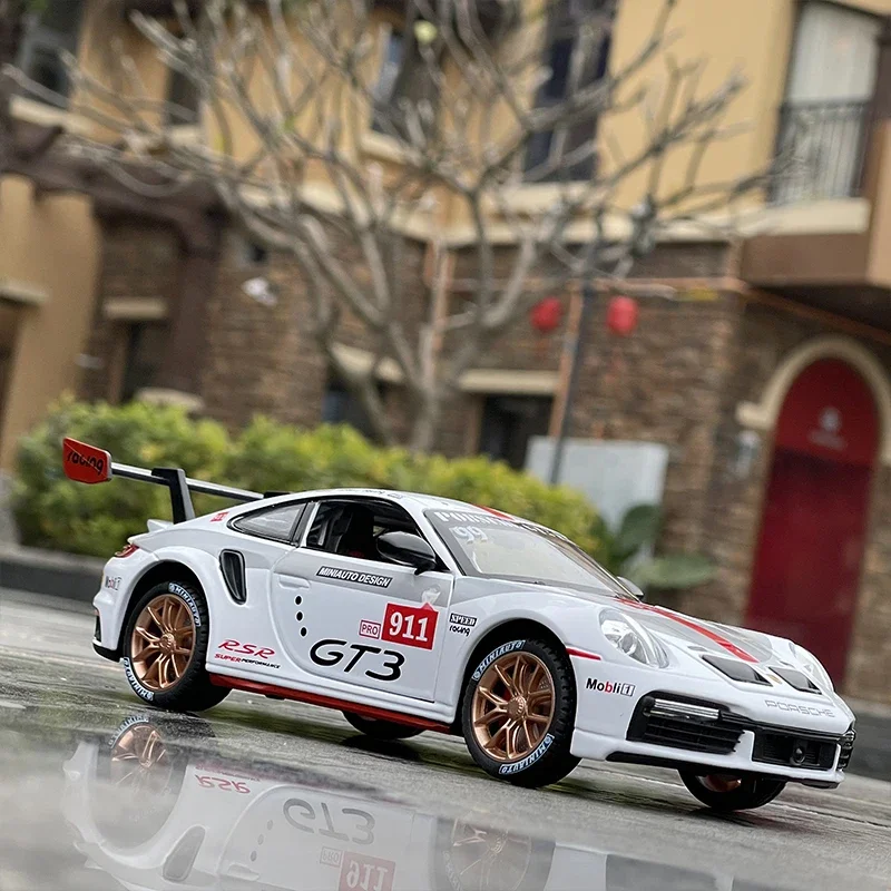 

1/32 Porsches 911 GT3 RSR Alloy Sports Car Model Diecast Metal Toy Car Model Simulation Sound and Light Collection Toy Gift