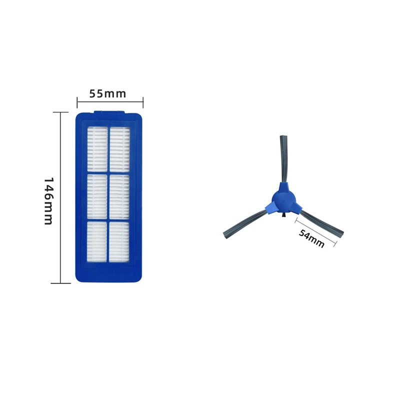 Kit de cepillo lateral de filtro, accesorios de repuesto mezclados aptos para Eufy Robovac G10 G30, aspiradora híbrida