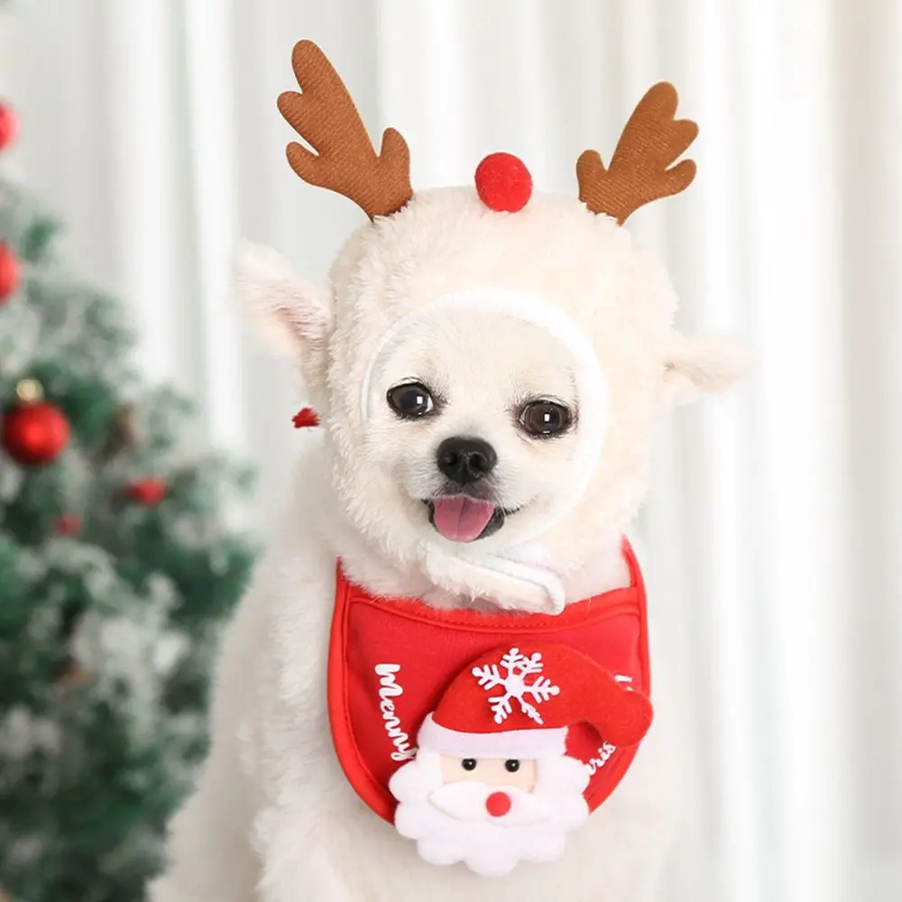 For Small Medium Large Dog Cat Decoration Supplies Bibs Pet Clothing Bandana Santa Hat Pet Christmas Hat Pet Triangle Scarf