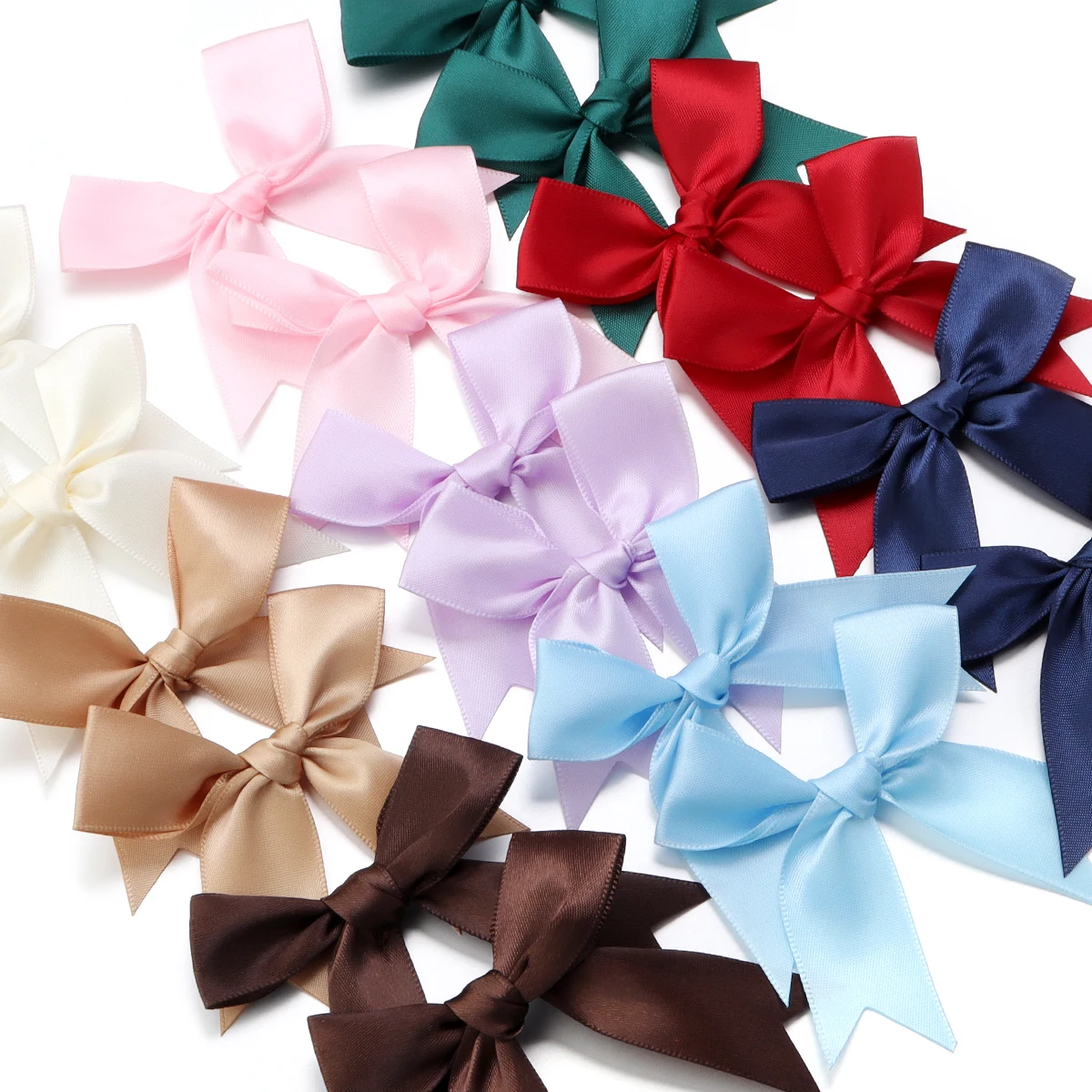 20 pcs/lot 8.5*8.5cm Colourful Satin Ribbon Bows Cute Ribbon Bow For DIY Craft Decoration Headwear Fashion Clothing Accessories