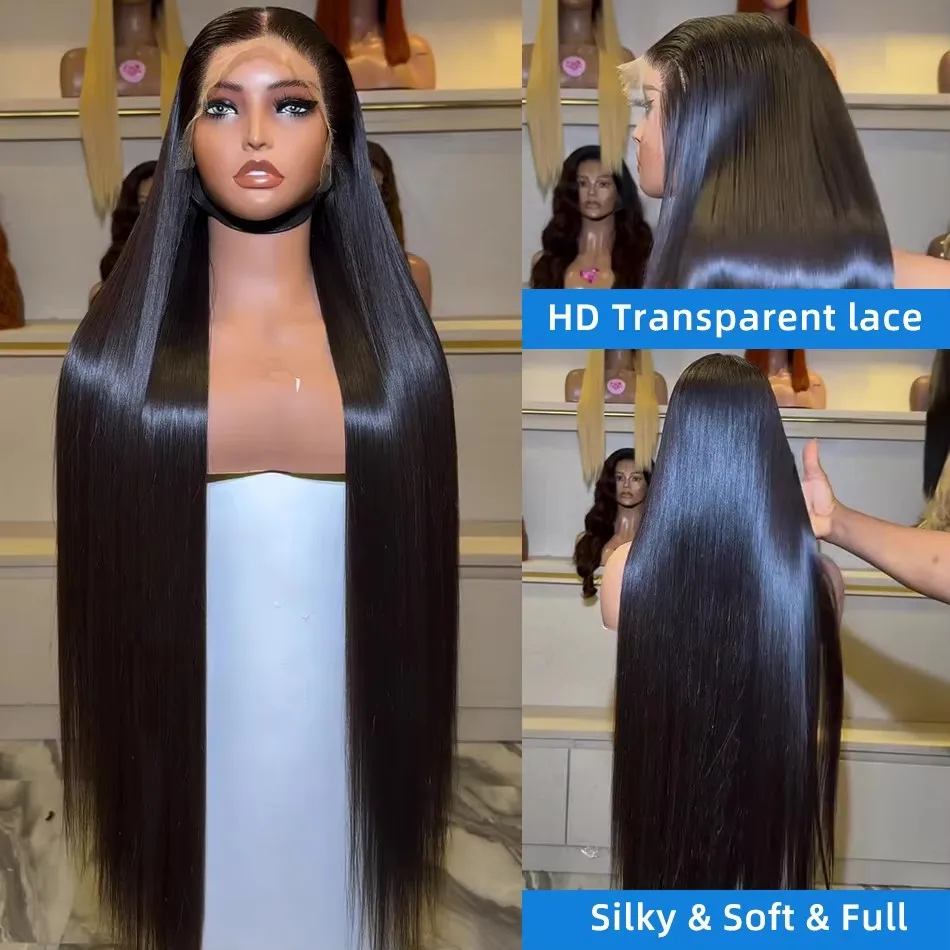 180% Straight Lace Front Wigs Human Hair 30 40 Inches bone Straight Human Hair Wig 13x4 13x6 HD Lace Frontal Wig 5x5 Closure Wig