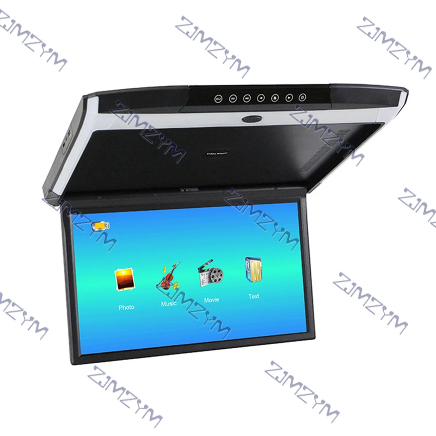 15.6 Inch Car Roof Monitor TV Flip Down 1080P Video HD Screen MP5 Player with LED and Ambient Light USB HDMI FM Funtions