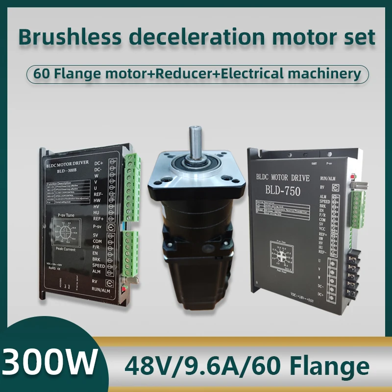 Motor sem Escova com Bld300 Kits de Driver 60 Flange 48v 300w Baixa Velocidade Ímã Permanente Desaceleração dc Baixo Ruído e Baixa Tensão