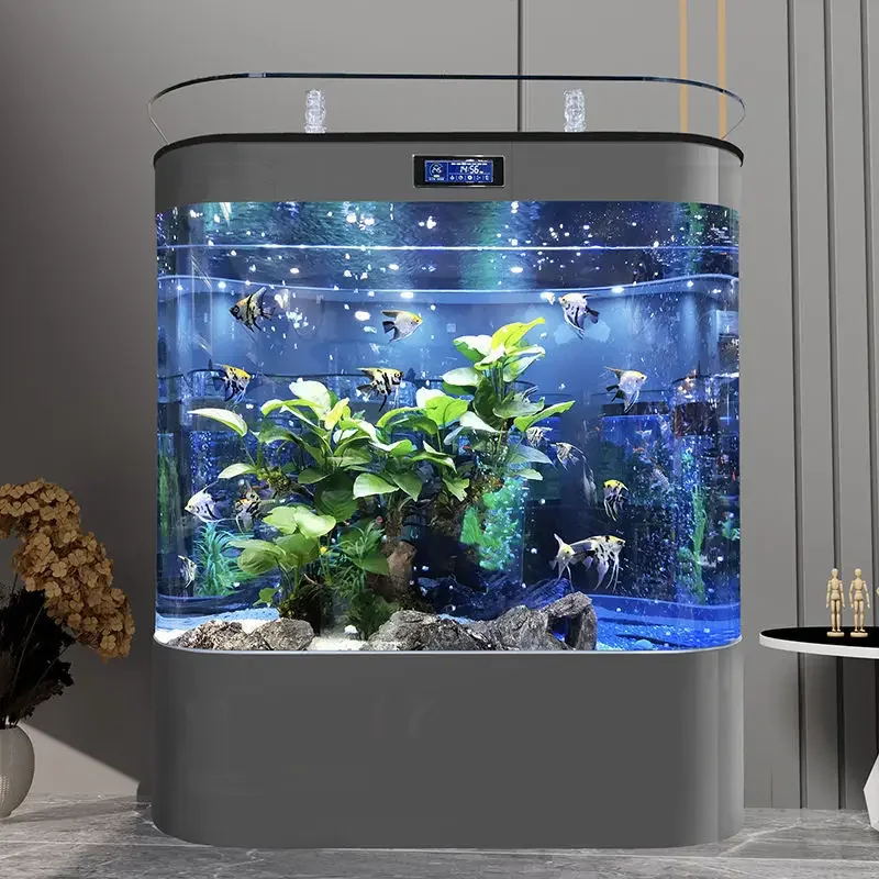 Fish tank aquarium home living room small glass waterless ecological aquascape large bottom filter goldfish tank