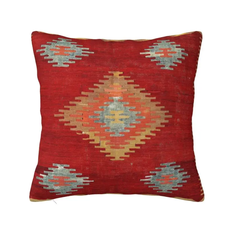 

Cal Antique Turkish Kilim Pillow Case Decoration Bohemian Ethnic Persian Carpet Tribal Cushions for Sofa Square Pillowcase