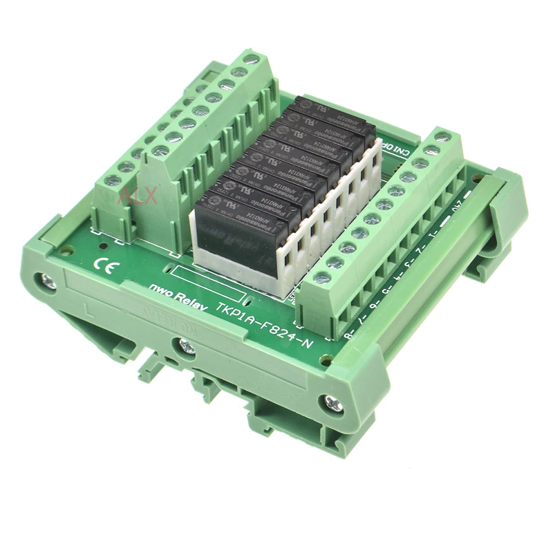 8 Channels relay module C45 DIN Rail Mount APAN3105 APAN3112 APAN3124 1NC 5A 5V 12V 24V DC PNP NPN PLC control