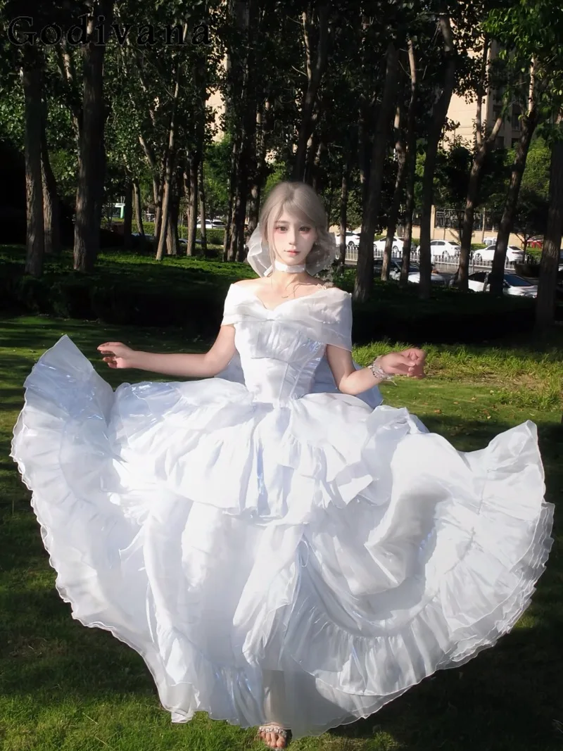

Princess Style Birthday Party High-end Light Luxury Dress Party Adult Ceremony Lolita Tube Top One-word Shoulder Women's Dress