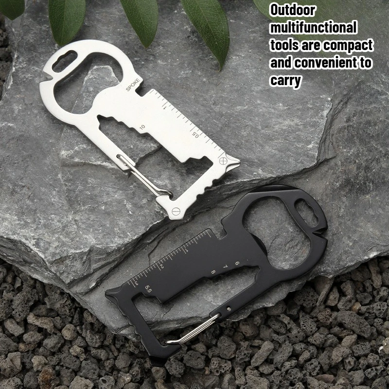 

Outdoor Multifunctional Stainless Steel Bottle Opener Convenient Camping and Hiking Combination EDC Creative Pocket Tool