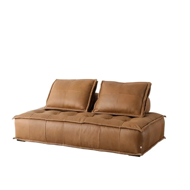 Medieval square leather, sofa combination, modular tofu block sofa