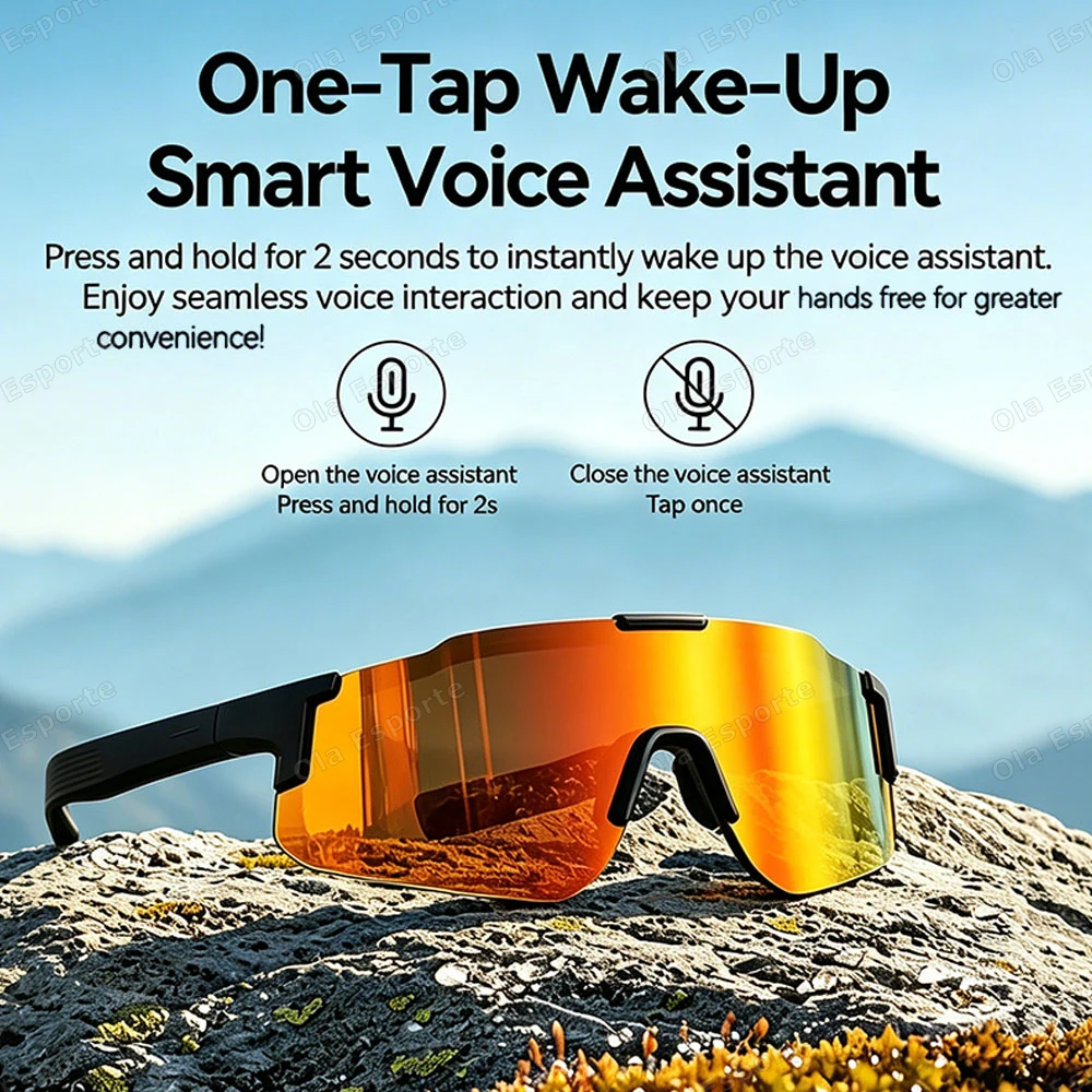 Newest Audio Outdoor Smart Glasses Wireless Bluetooth Call Music Cycling Sports Headphone UV Protection Sunglasses for Men Women image 5