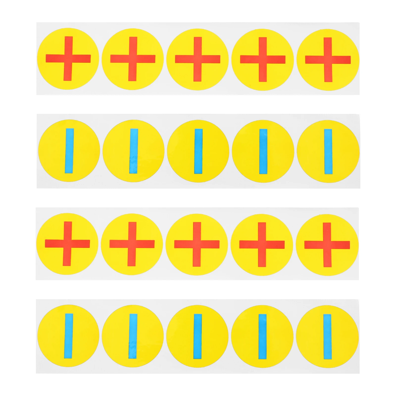 20pcs Waterproof Stickers Self Adhesive Polarity Labels Round Electrode Decals Electrical Machine Compliance